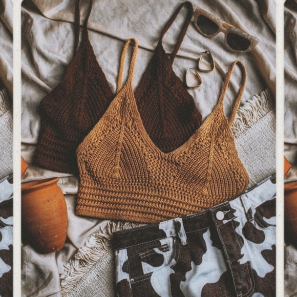 🚨LAST ONE// Peanut butter Crochet top - Picture 2 of 11
